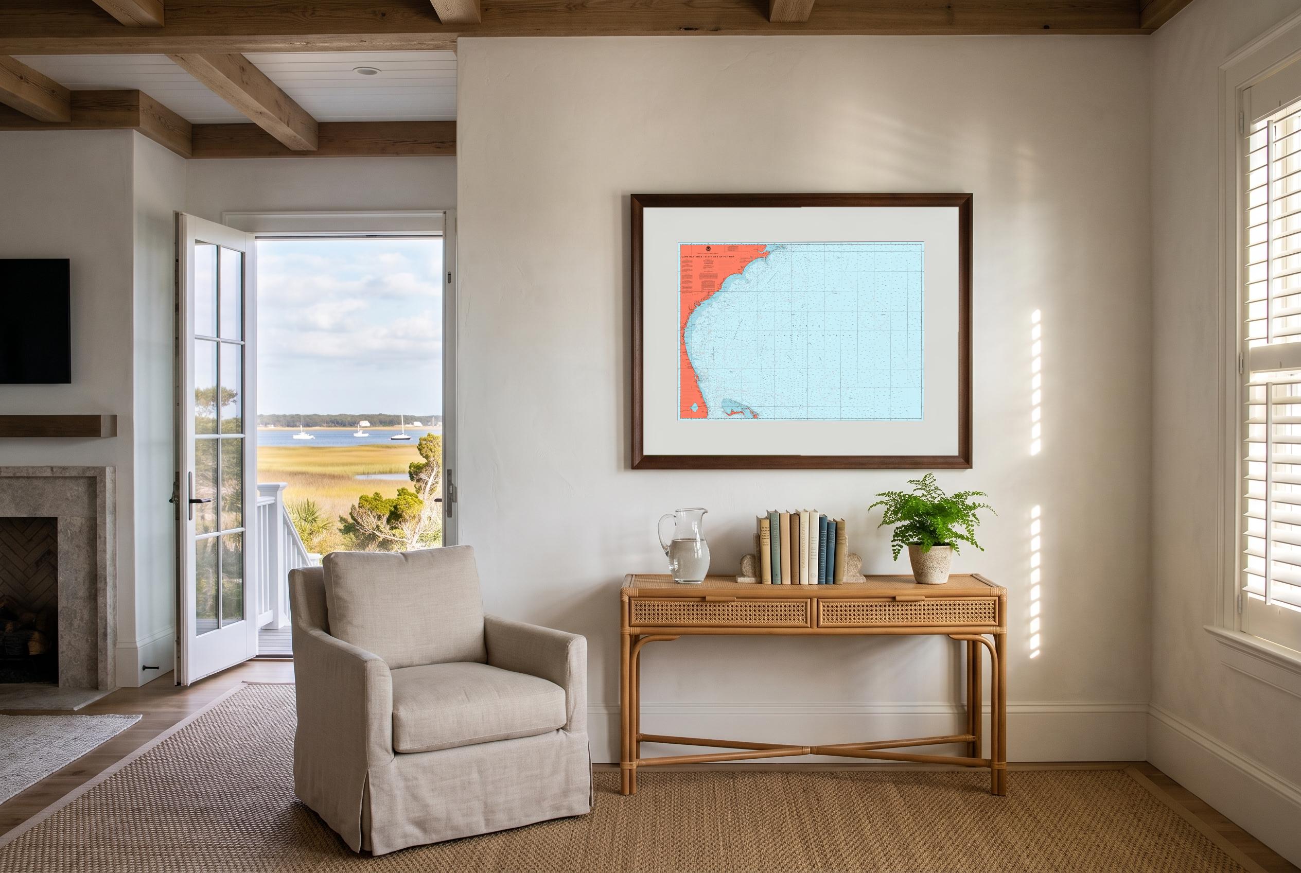 Cape Hatteras to Straits of Florida in Reef Break, framed in a room