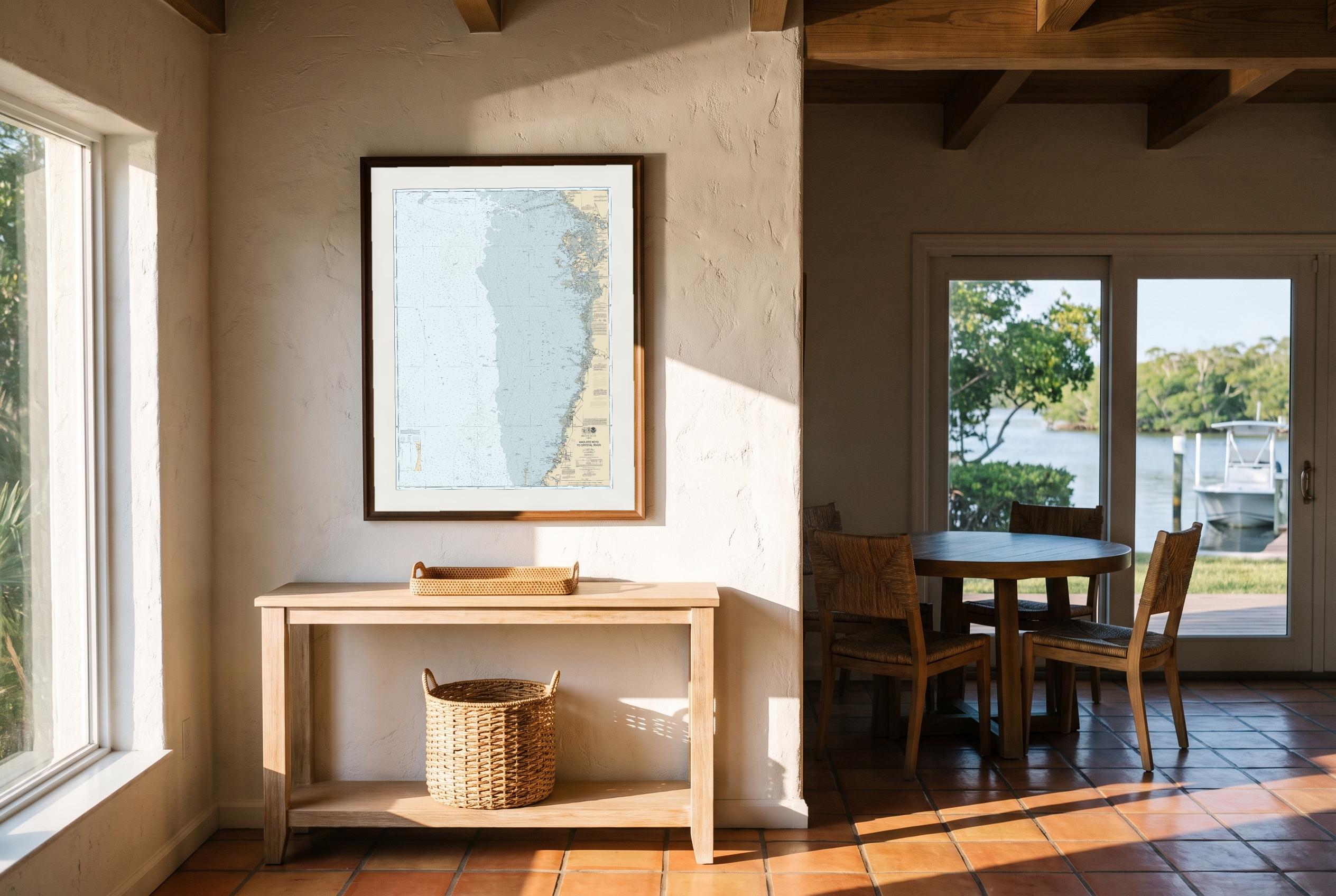 Crystal River in Charthouse, framed in a room
