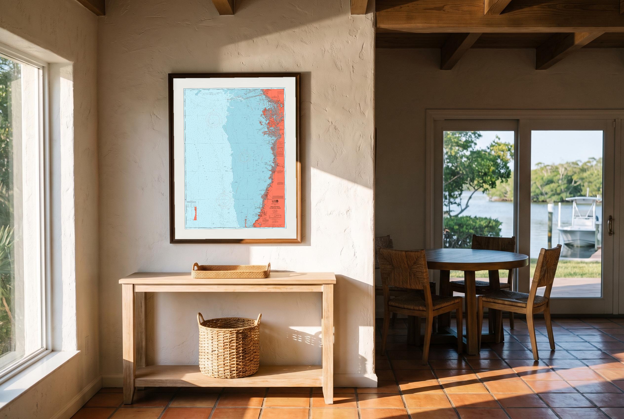 Crystal River in Reef Break, framed in a room