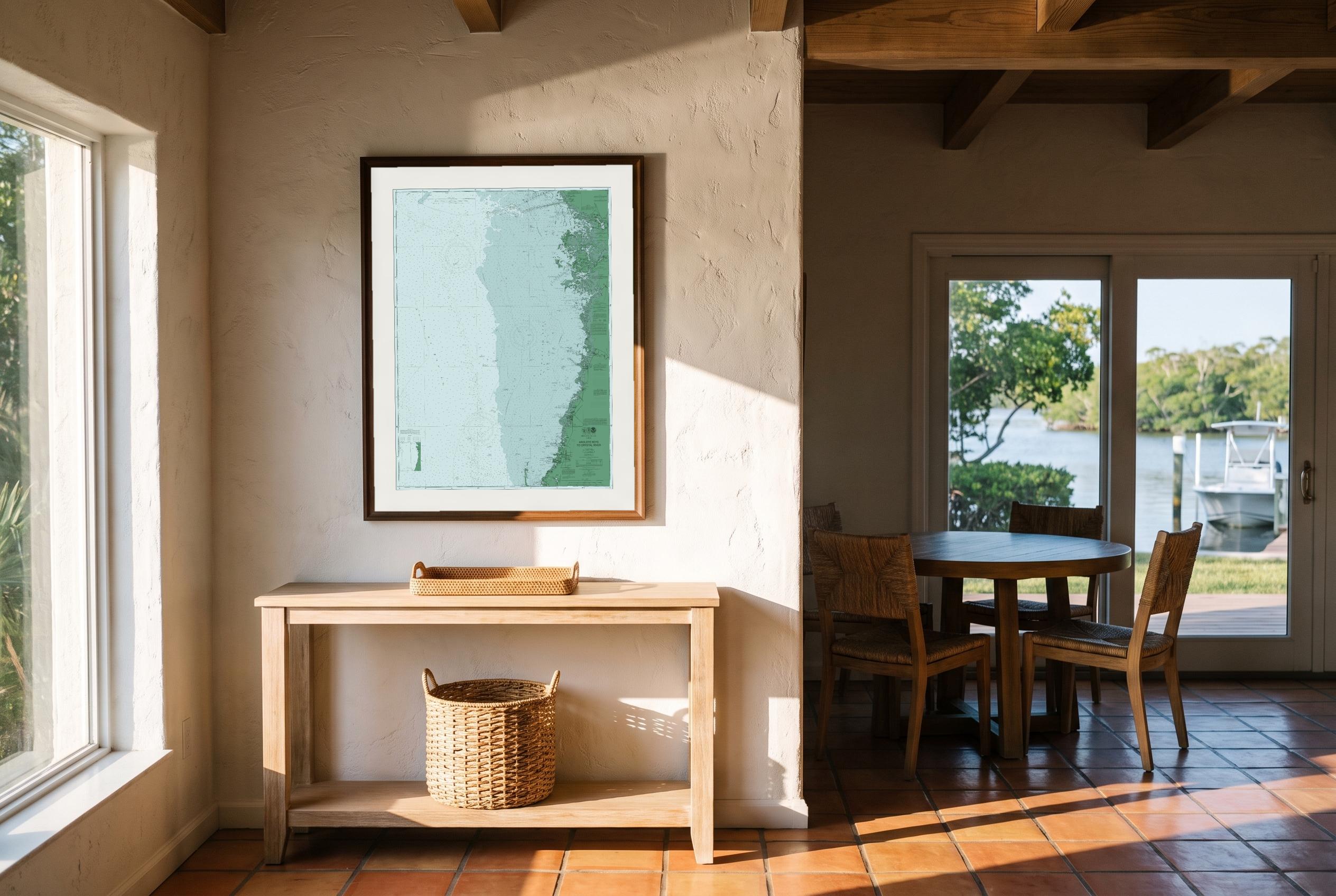 Crystal River in Salt Marsh, framed in a room