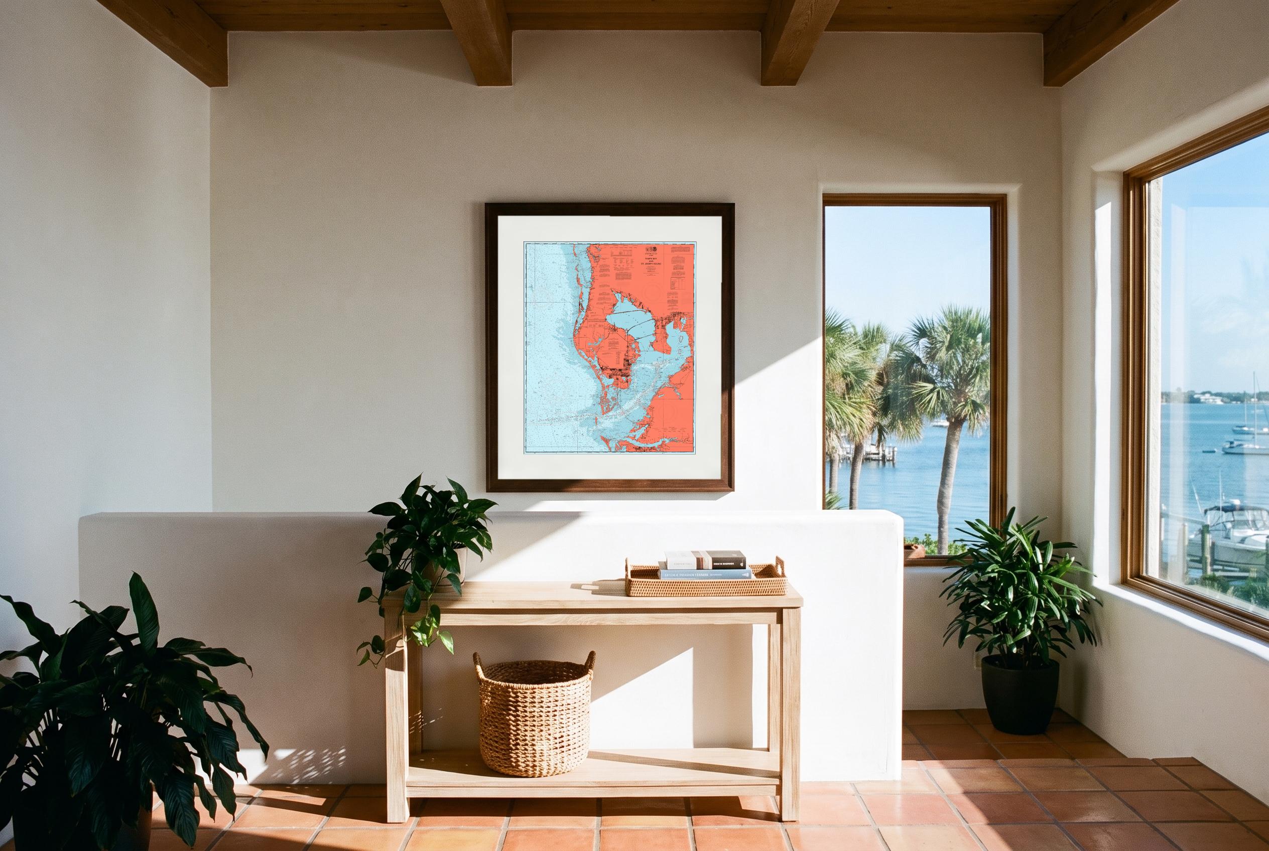 Tampa Bay in Reef Break, framed in a room
