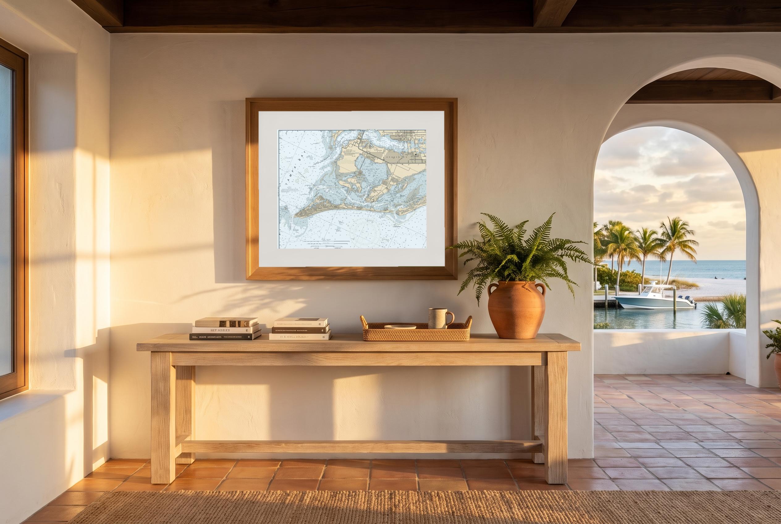 Anna Maria Island in Charthouse, framed in a room