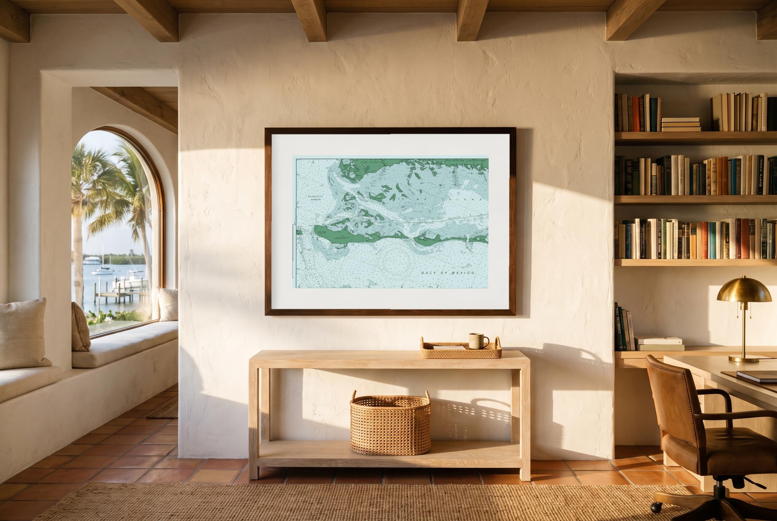 Sanibel & Fort Myers in Salt Marsh, framed in a room