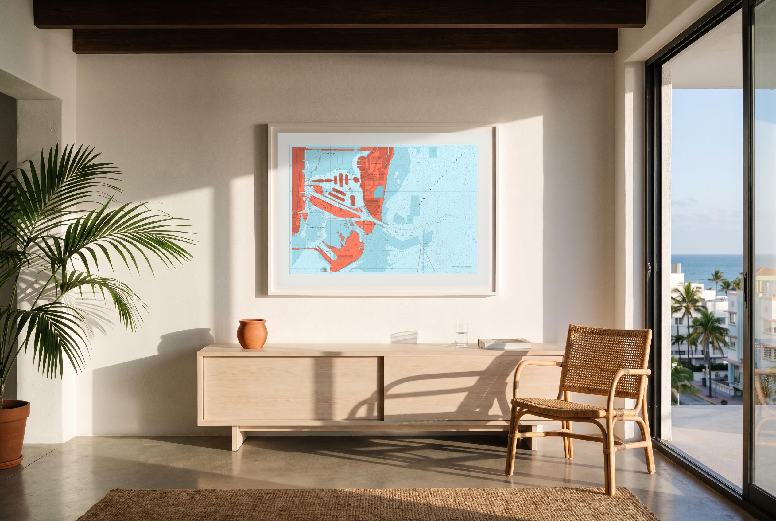 Miami Beach in Reef Break, framed in a room