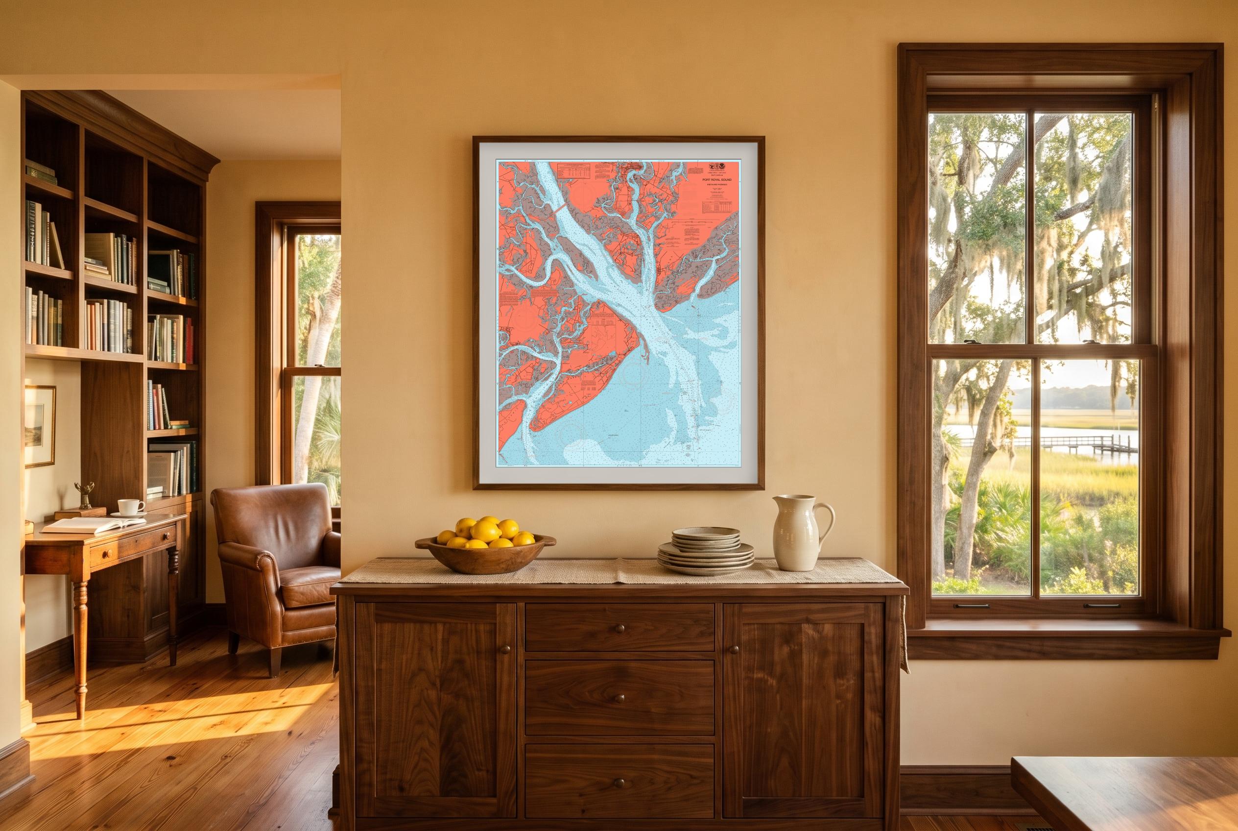 Hilton Head in Reef Break, framed in a room