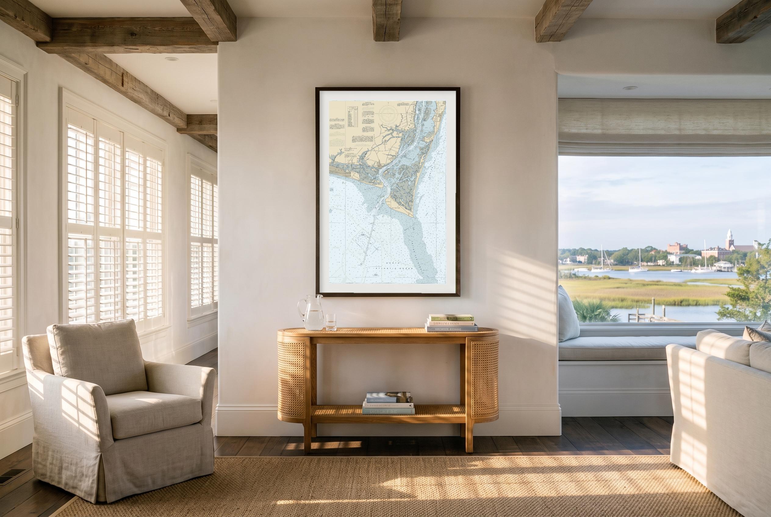 Wilmington in Charthouse, framed in a room