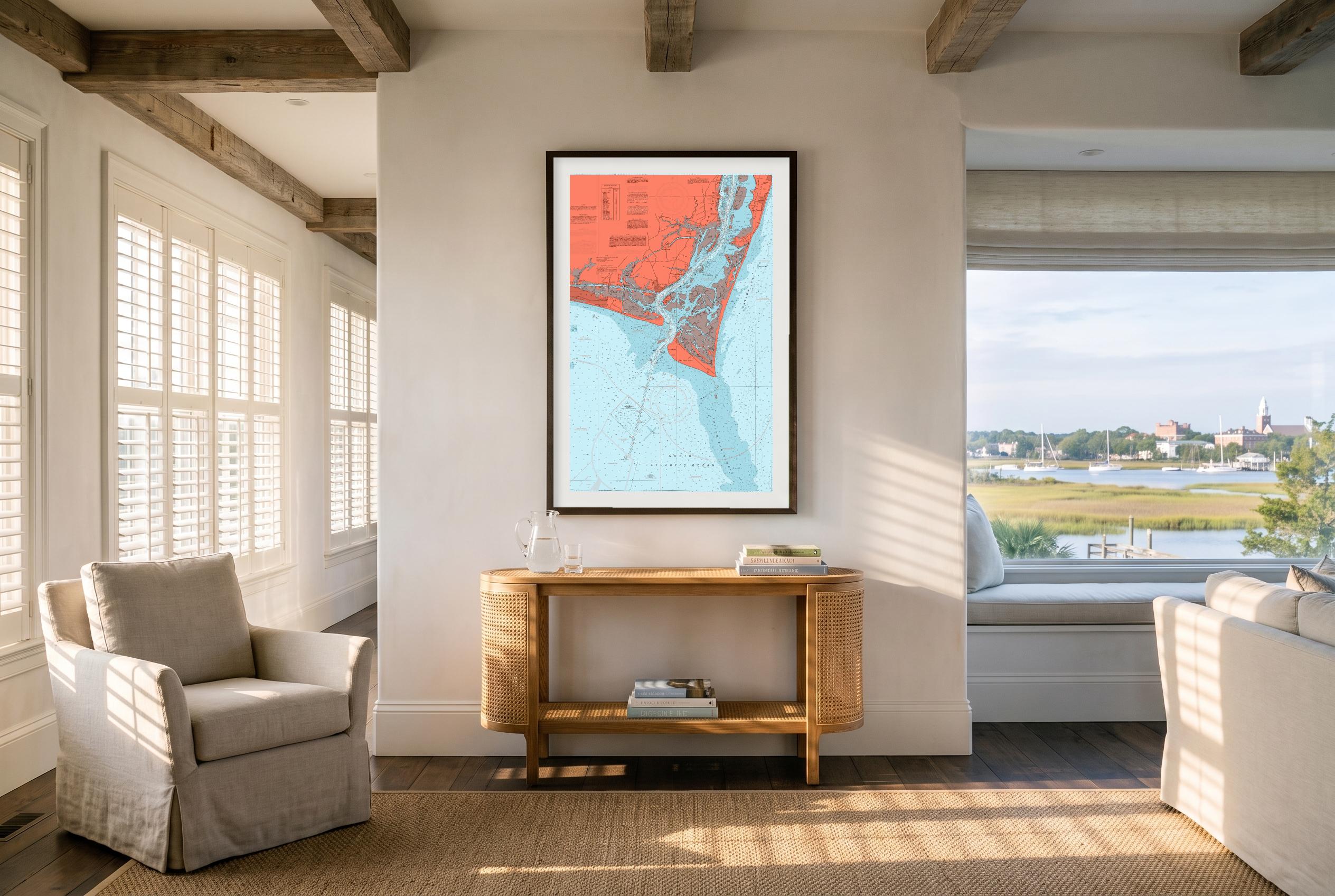 Wilmington in Reef Break, framed in a room