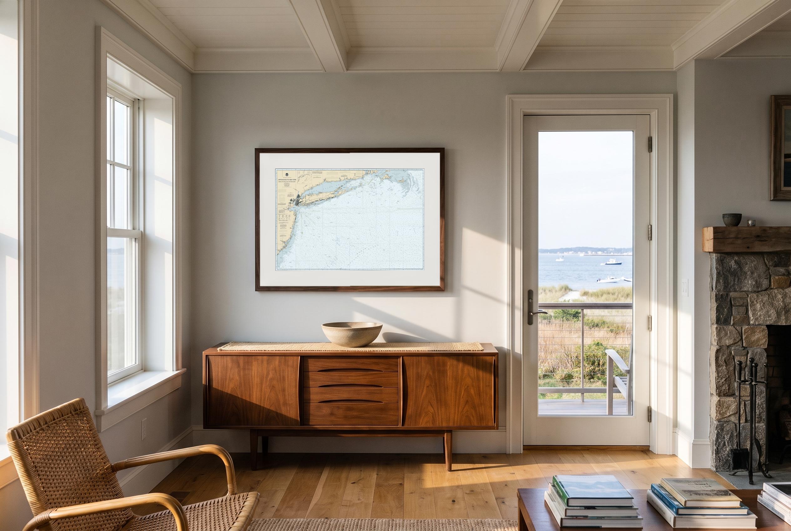 Approaches to New York in Charthouse, framed in a room