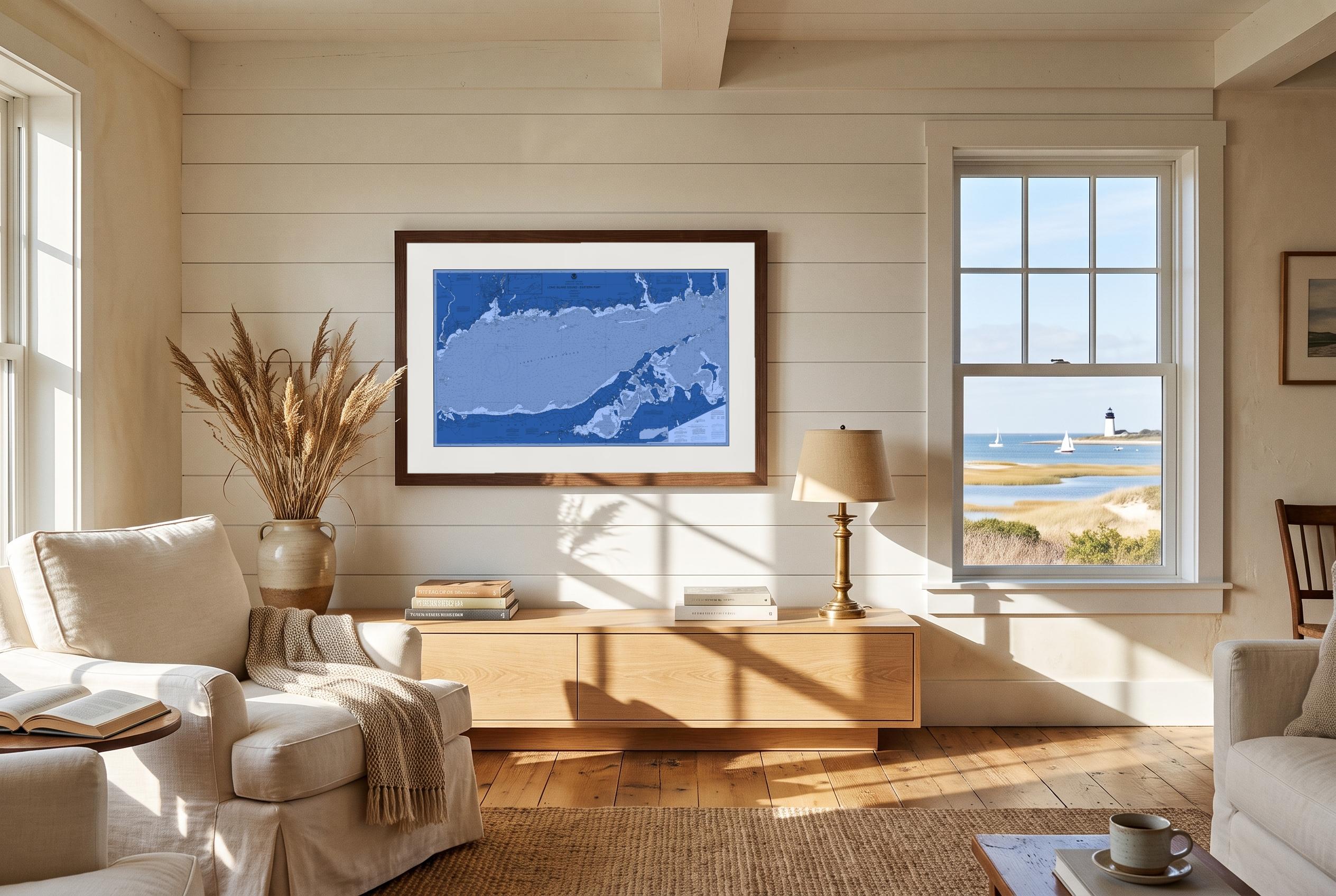 Long Island Sound in Nor'easter, framed in a room