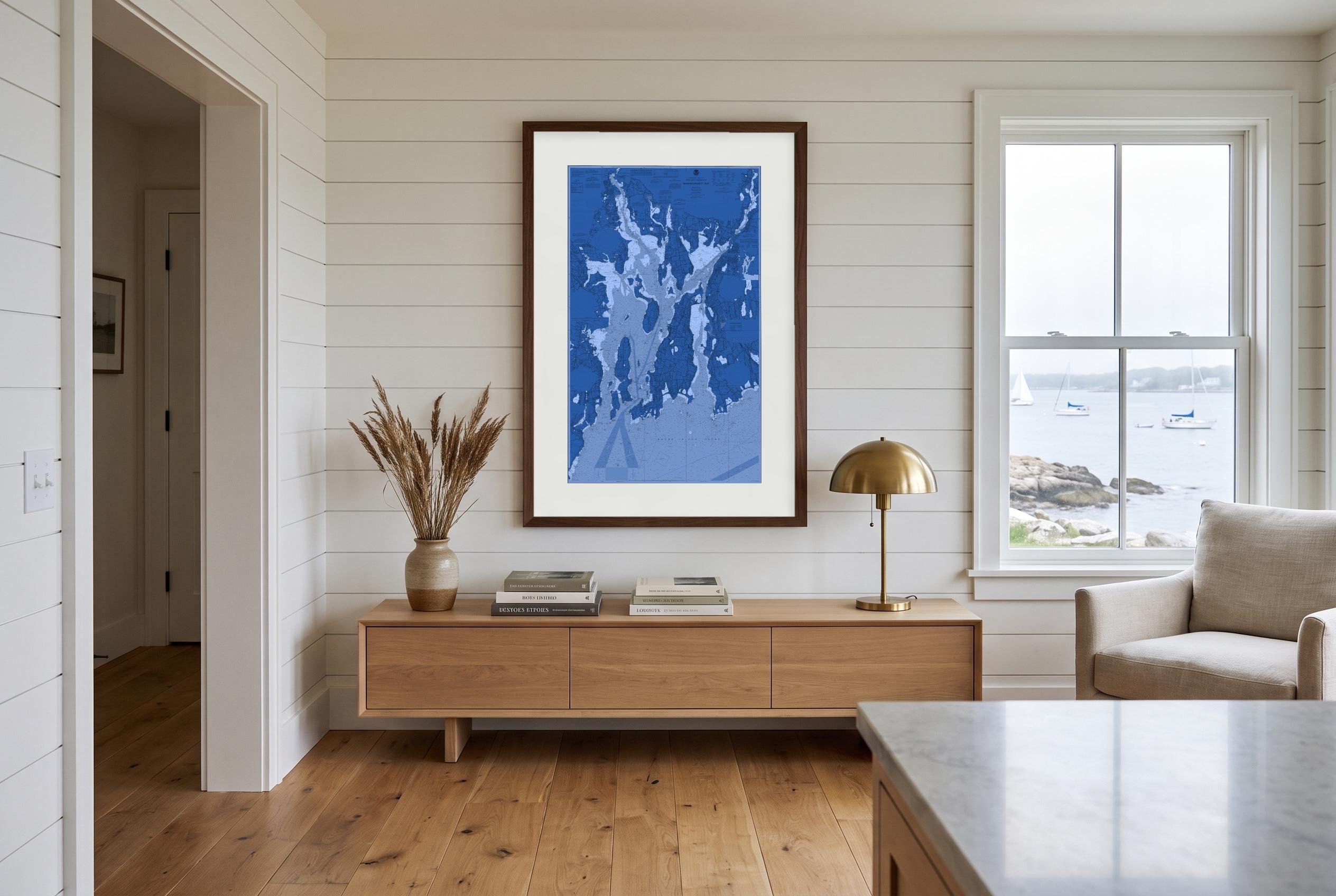 Narragansett Bay in Nor'easter, framed in a room