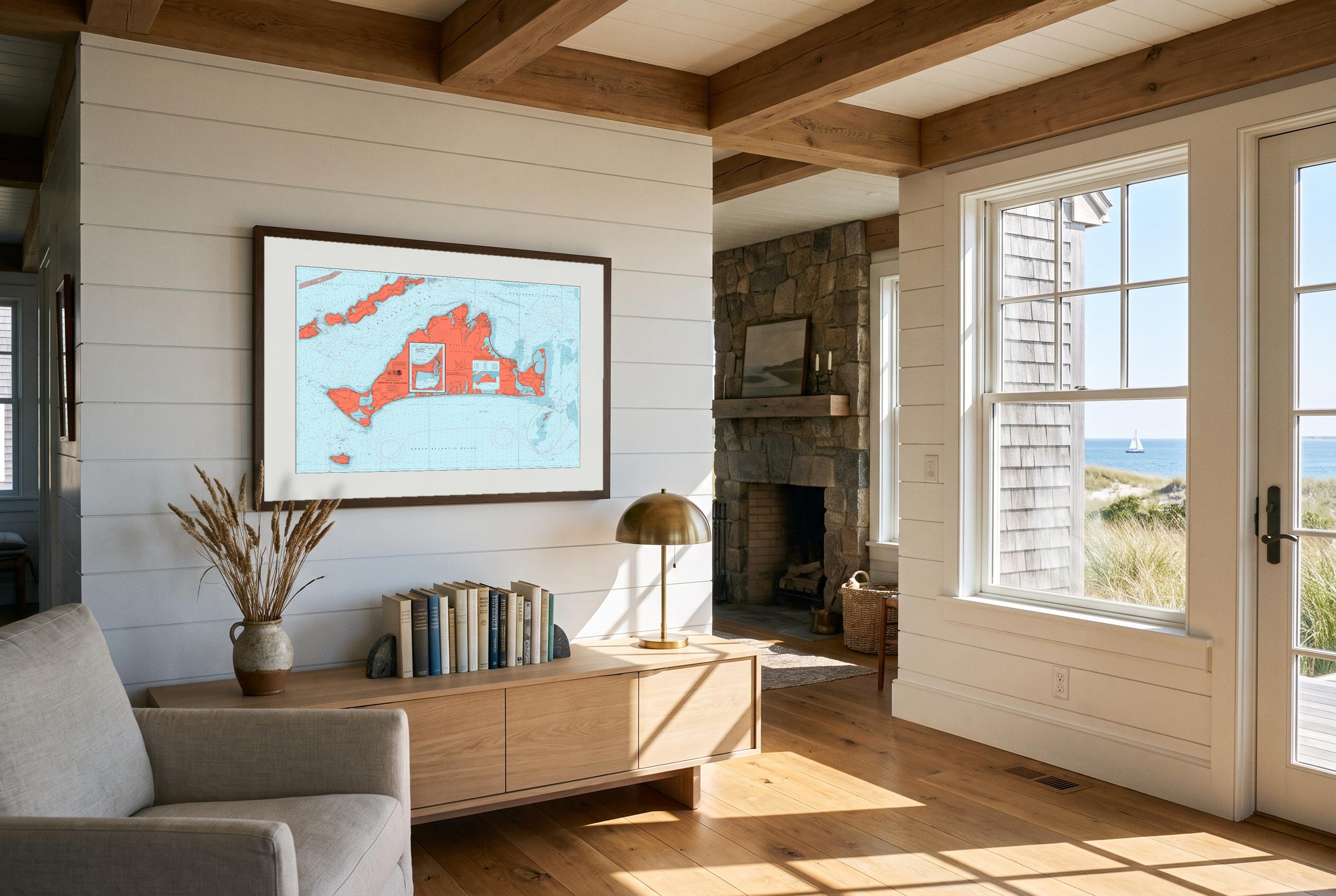 Martha's Vineyard in Reef Break, framed in a room