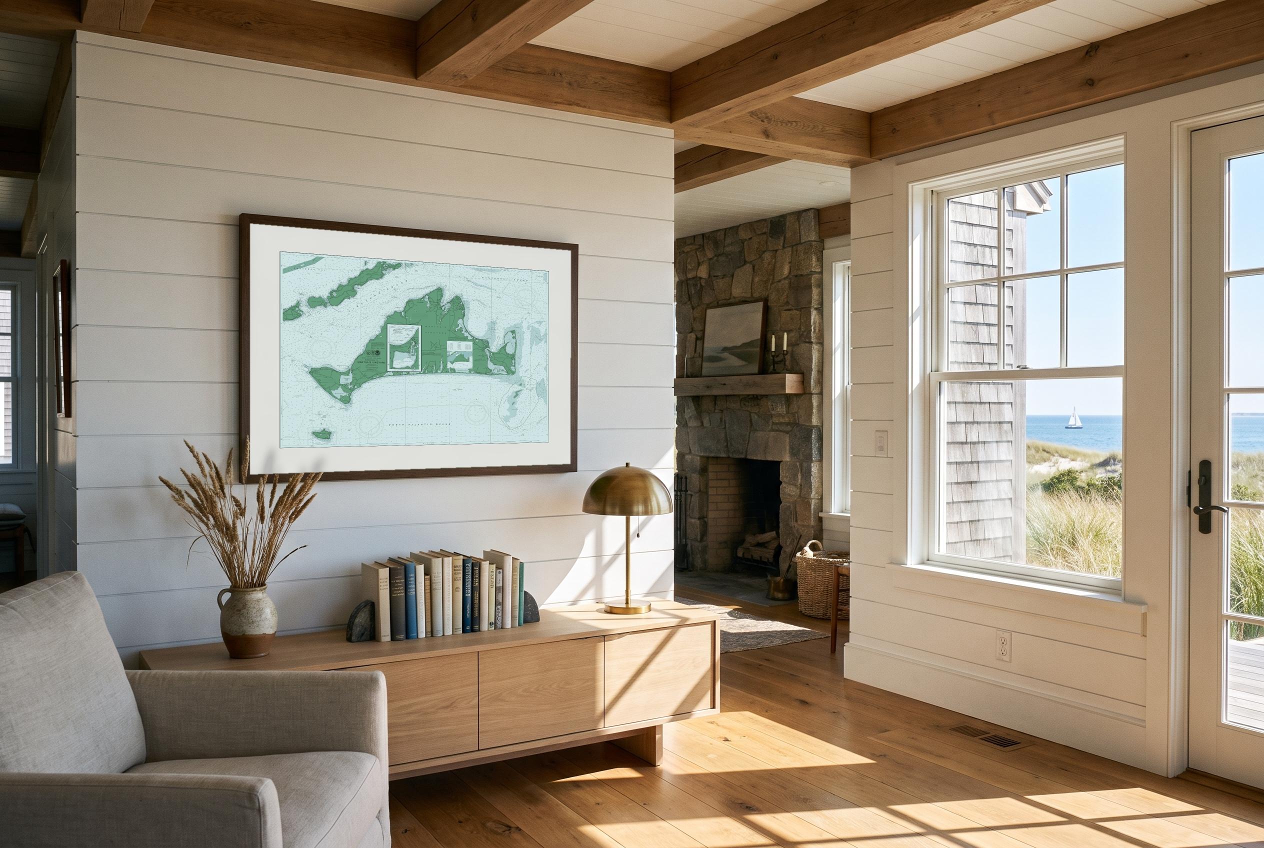 Martha's Vineyard in Salt Marsh, framed in a room