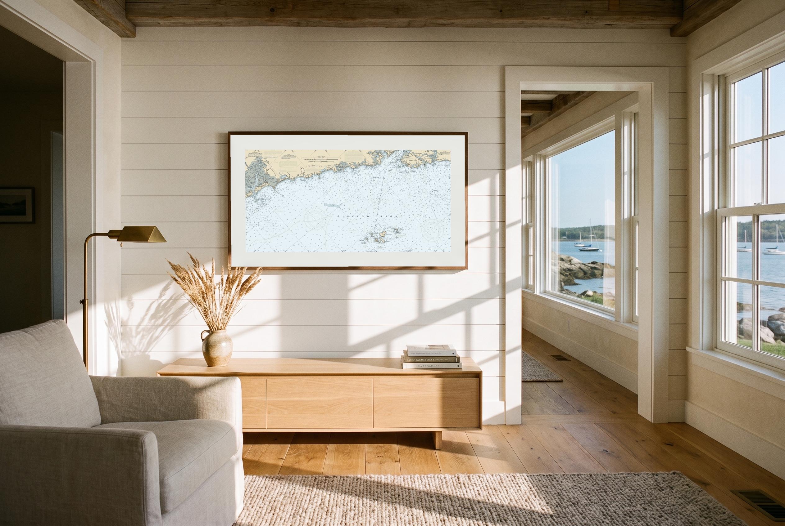 Seacoast Beaches in Charthouse, framed in a room