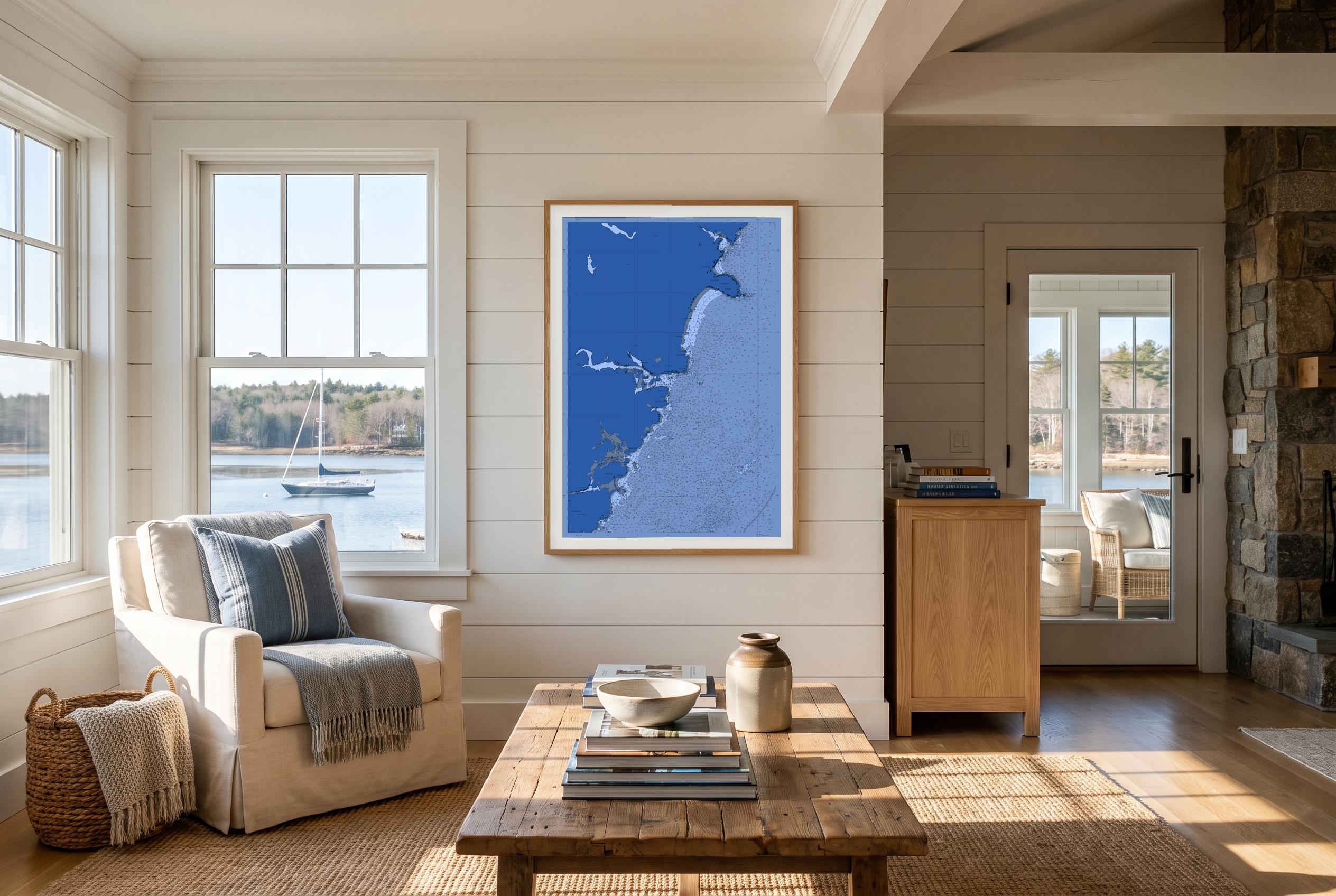 York, Maine in Nor'easter, framed in a room