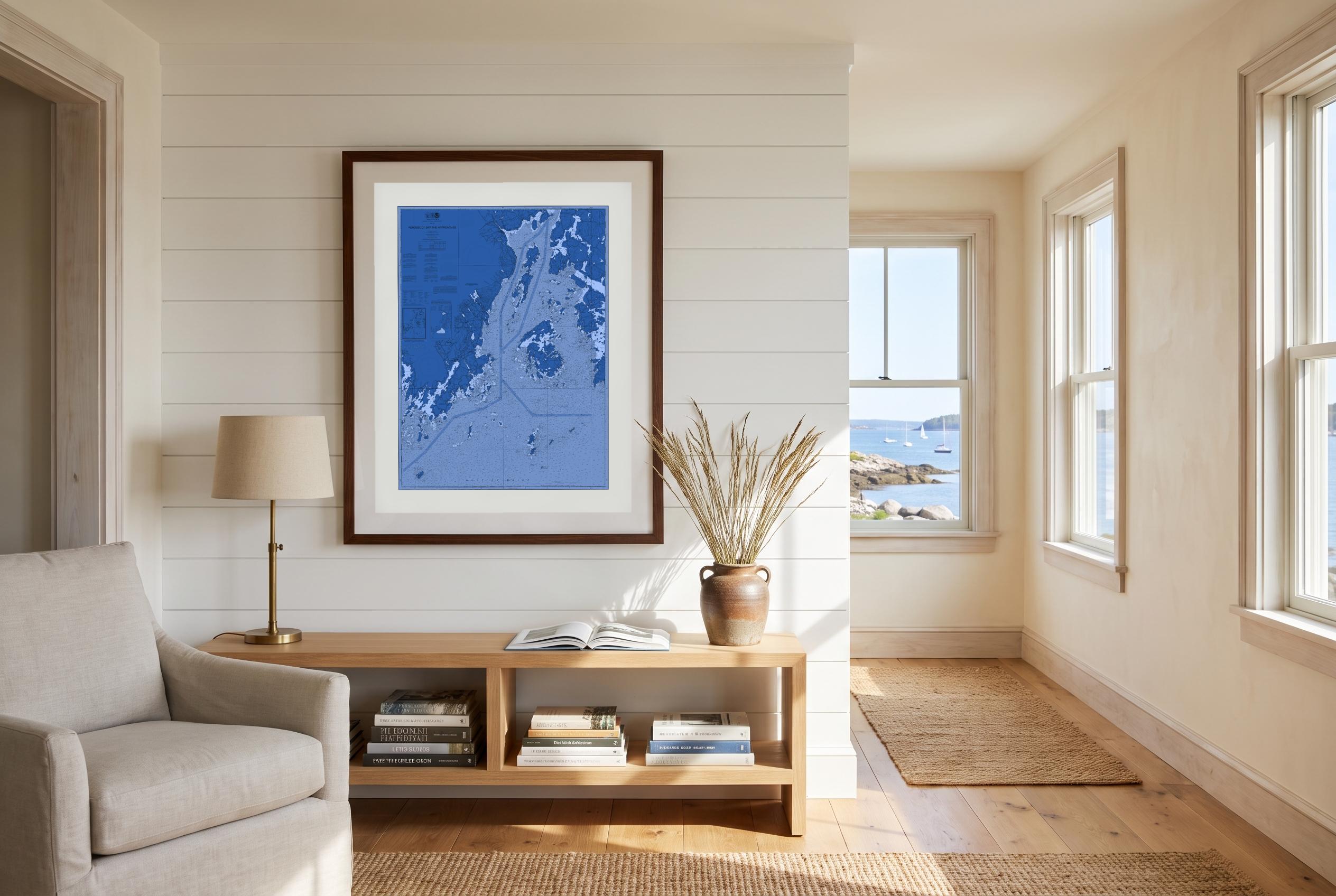 Penobscot Bay in Nor'easter, framed in a room