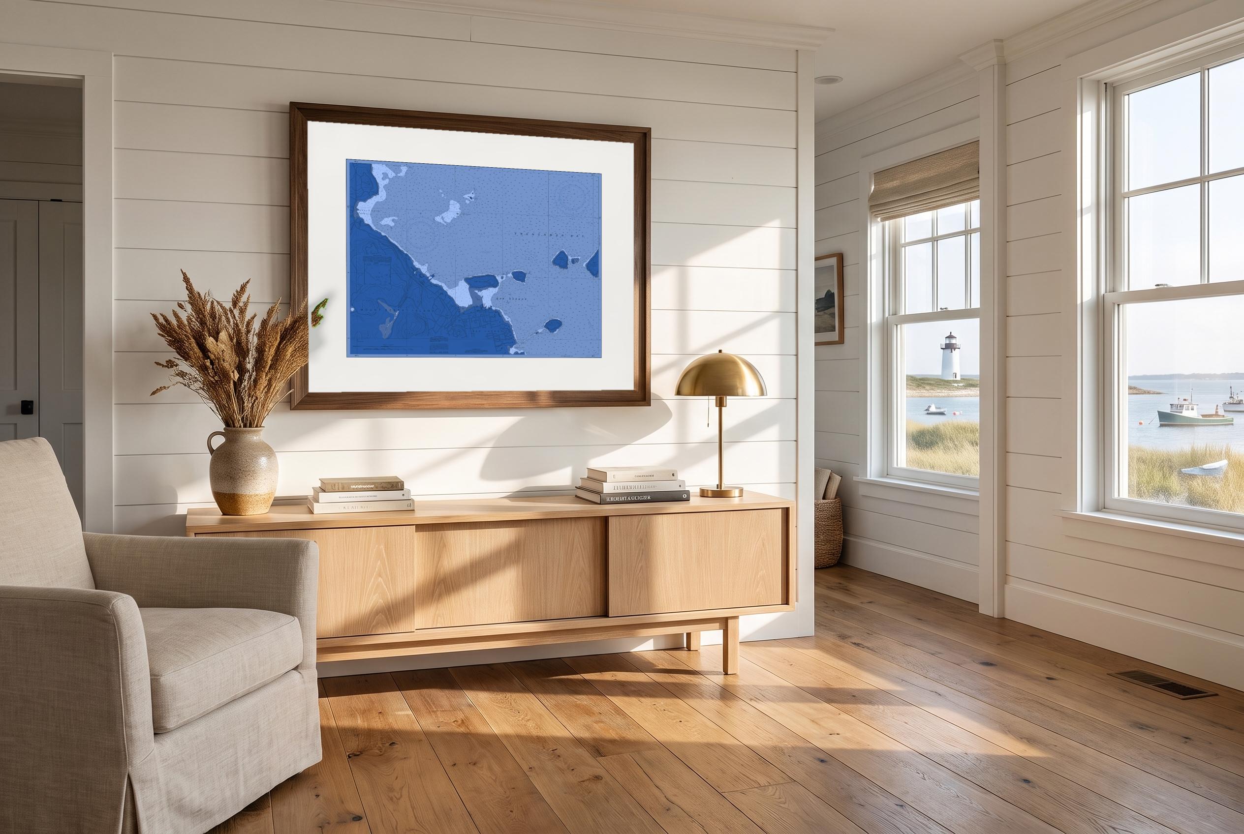 Bar Harbor in Nor'easter, framed in a room