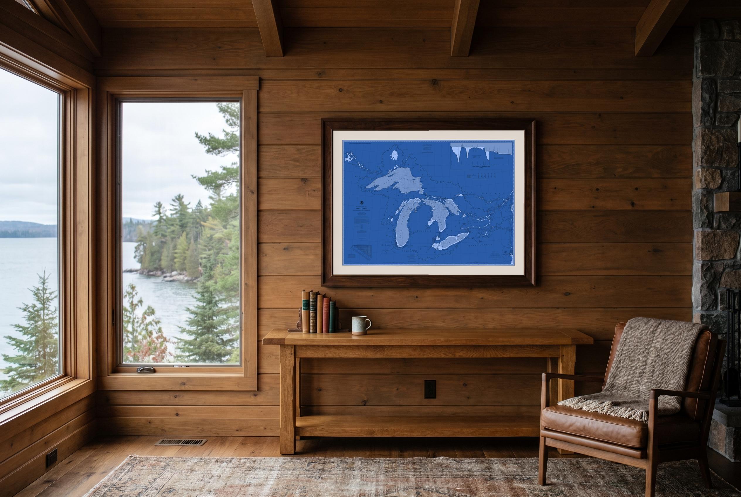 Great Lakes in Nor'easter, framed in a room