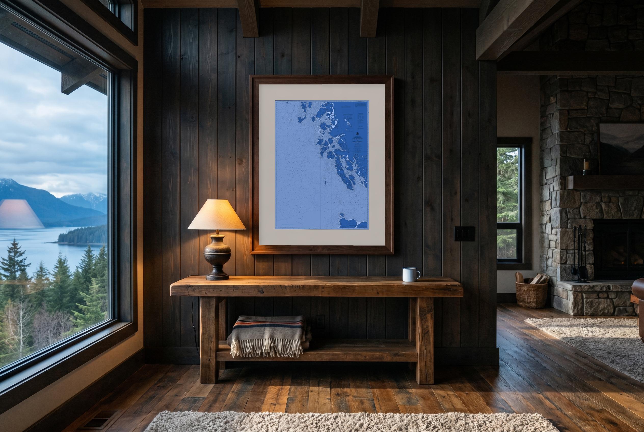 Southeast Alaska in Nor'easter, framed in a room