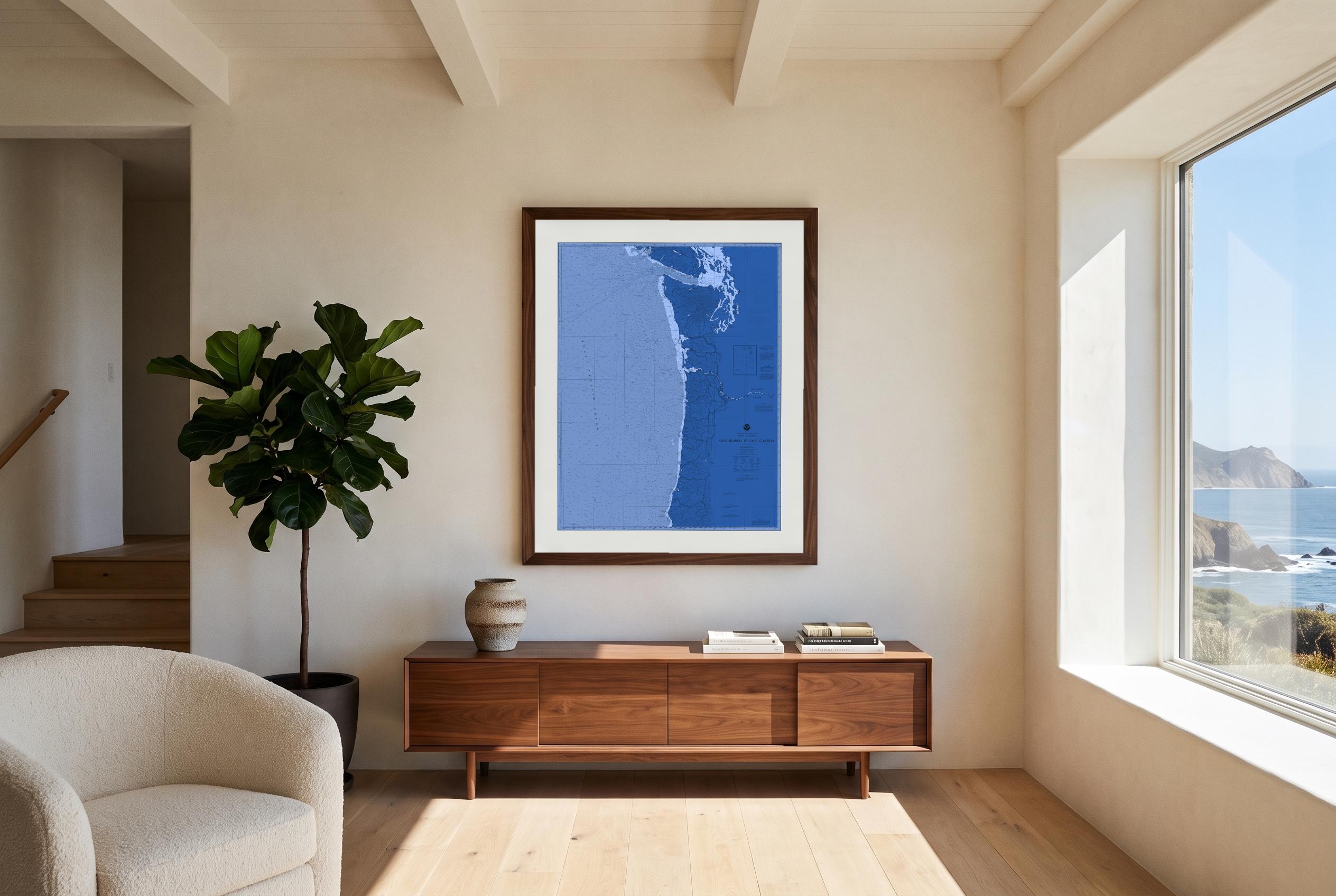Cape Blanco to Cape Flattery in Nor'easter, framed in a room