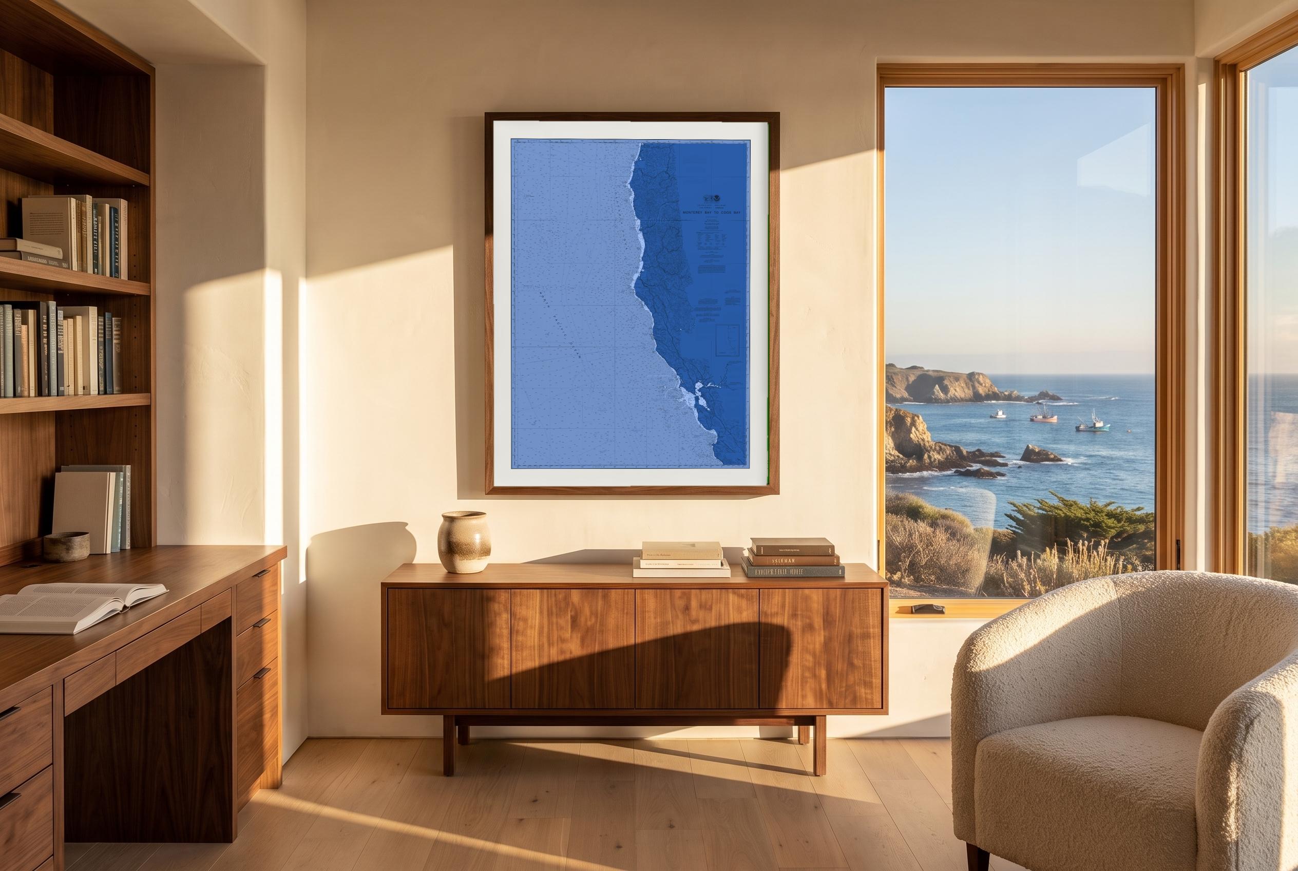 Monterey Bay to Coos Bay in Nor'easter, framed in a room