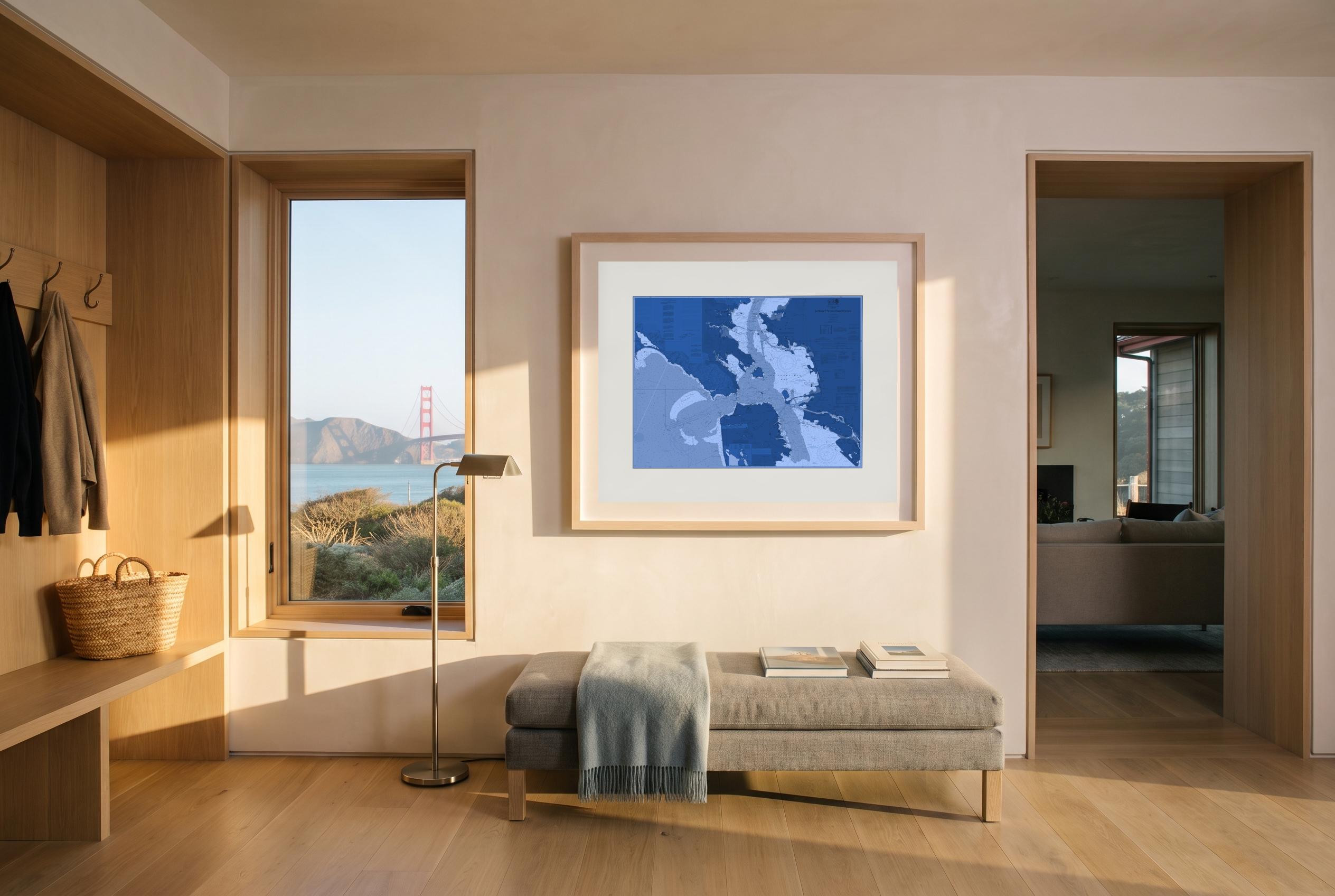 Golden Gate in Nor'easter, framed in a room