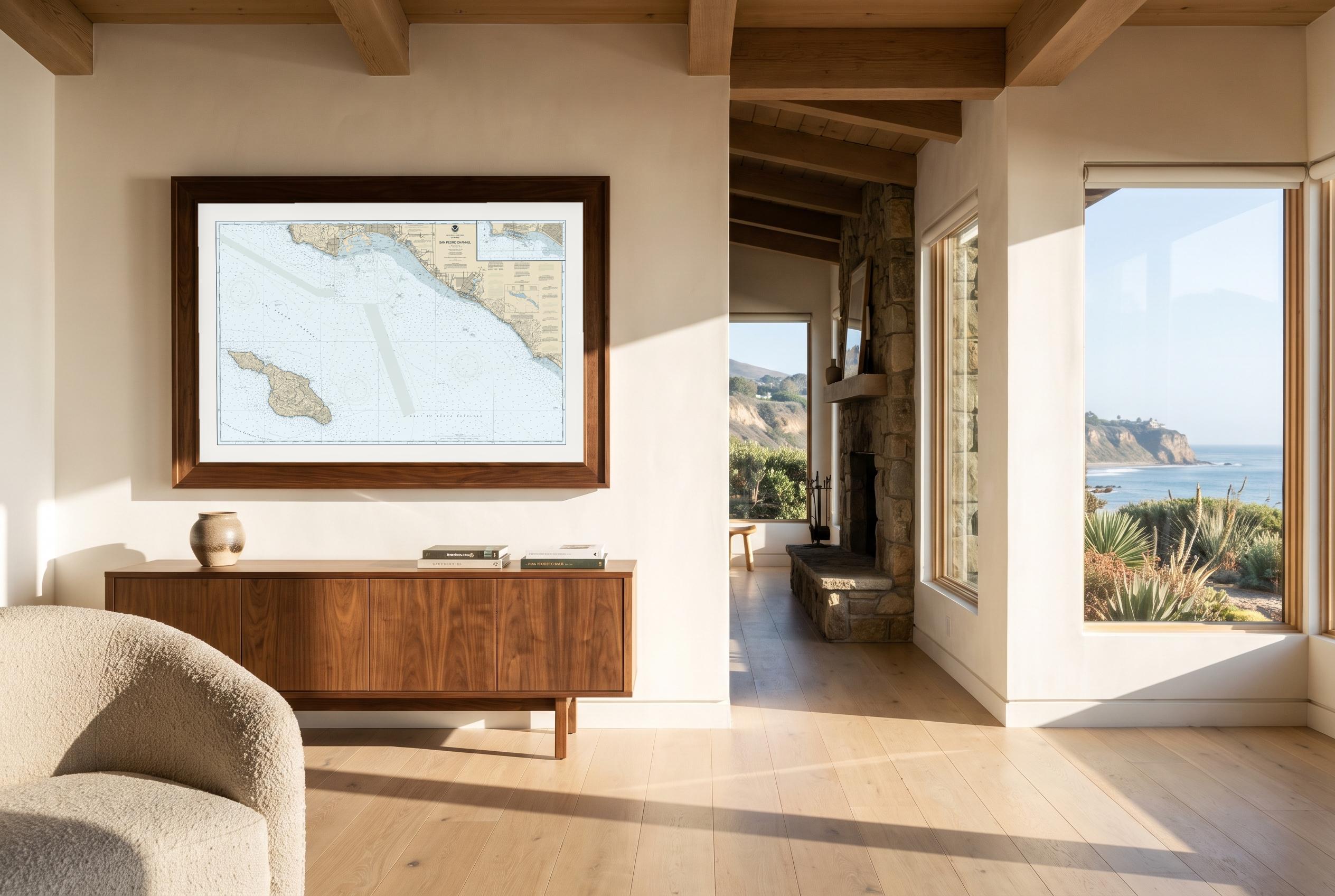 Dana Point in Charthouse, framed in a room